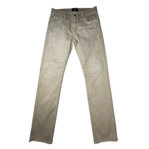 7 For All Mankind The Straight Luxe Performance Tan Khaki Mens Jeans Size 34/32